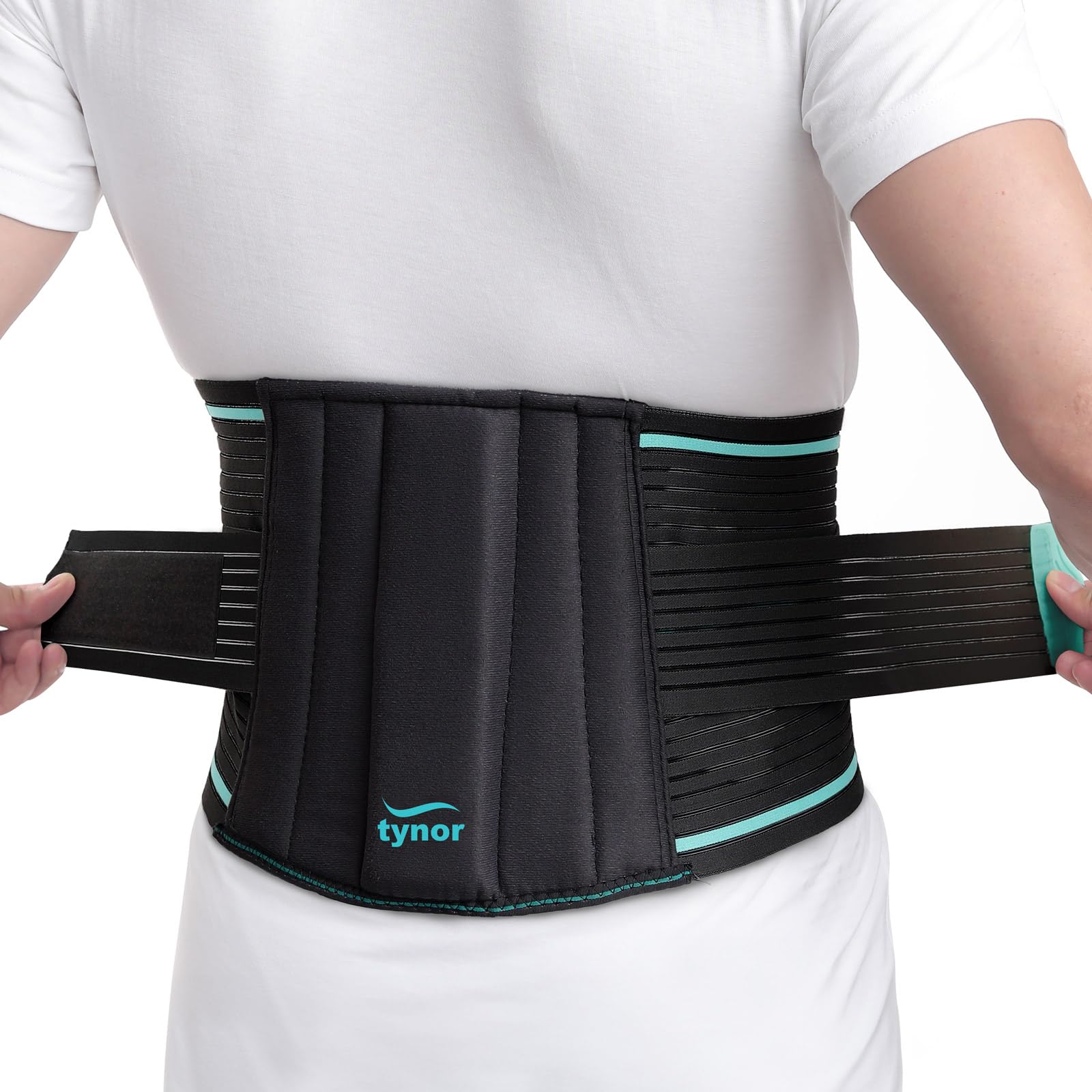 Photo 1 of TYNOR Back Support Belt Adjustable Back Brace for Lower Back Pain,Breathable Lumbar Support Belt for Men & Women, Lower Back Brace for Herniated Disc, Sciatica & Heavy Lifting (Medium, Classic Black)