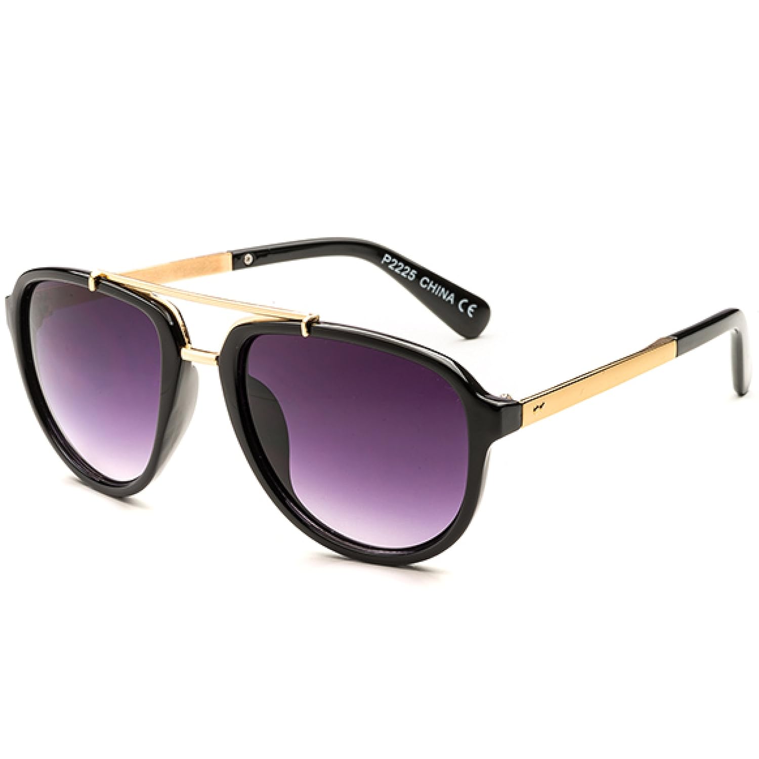 Buy Pop Eyewear Unisex Non Polarized P2225 Retro Vintage Style Unique Aviator Sunglasses, Black