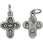 Venerare ½ Genuine Italian 4-Way Cross Pendant | Pack of 10 | Beautiful Silver Charm | Simple and Detailed Pendant | Christian Jewelry