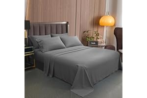 LONAVA Twin Size Sheets Set - 4 Piece Set Wrinkle Free Hotel Luxury Oeko-TEX Sheets and Pillowcases Set, Silky Soft Microfiber Bed Sheets, Breathable and Elastic, 16-Inch Deep Pockets, Gray