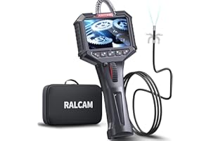 Ralcam Two-Way Articulating Borescope, Endoscope Camera with Light 0.24in/6.2mm Articulated Inspection Camera, Semi-Rigid HD Video Snake Scope for Automotive Aircraft Mechanics