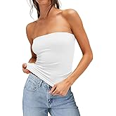 Womens Tube Tops Strapless Crop Top Sexy Y2K Going Out Stretchy Basic Cami Tops 2025 Summer Outfits