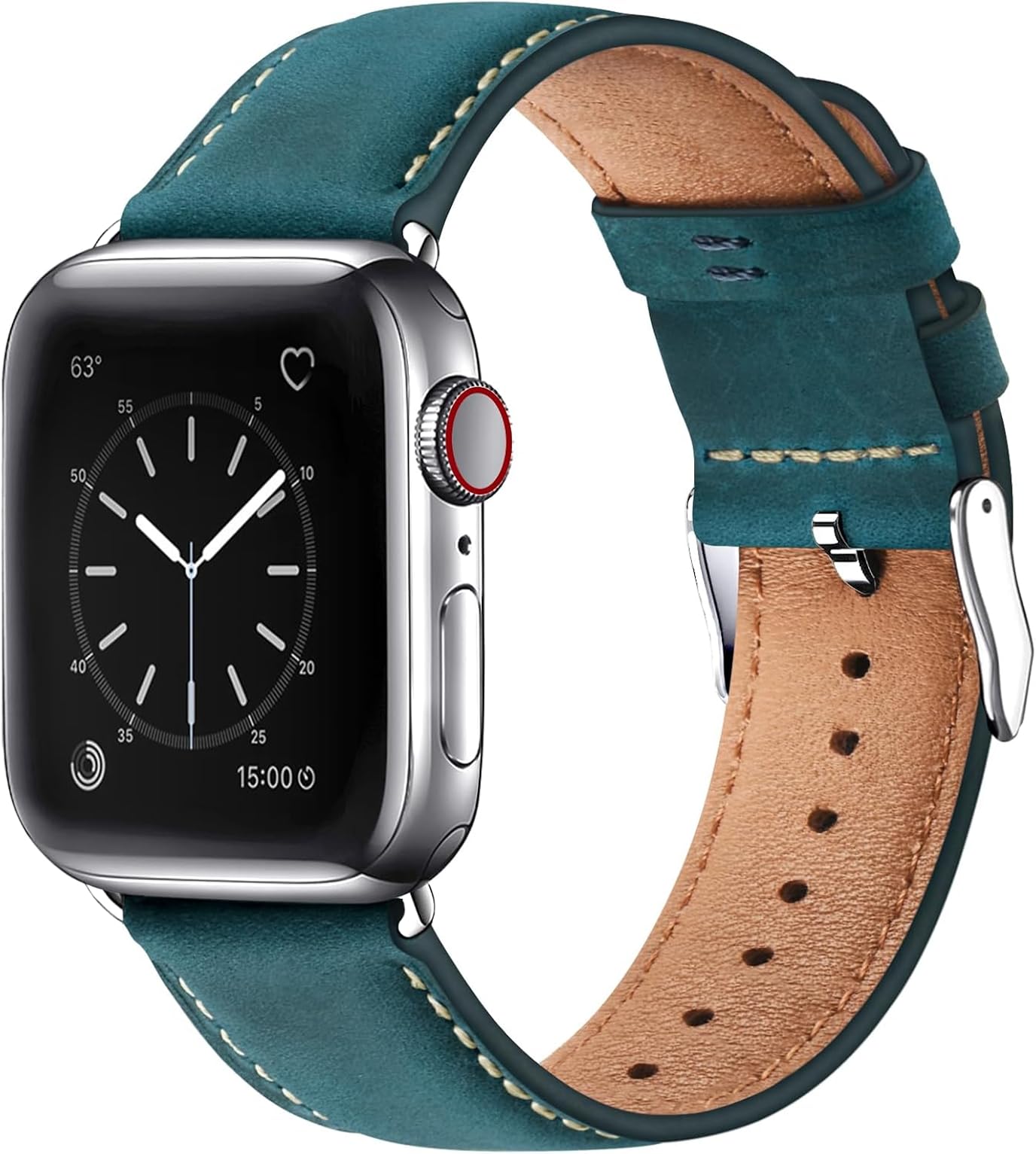 SUNFWR Leather Bands Compatible with Apple Watch Band 41mm 40mm 38mm 42mm(series 11 10) for Men Women, Top Grain Genuine Leather Replacement Strap for iWatch SE 3 2 1, Series 11 10 9 8 7 6 5 4 3 2 1