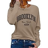 LovelyWholesale Long Sleeve Graphic Tee for Women Casual Crew Neck T Shirt