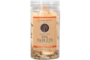 Ginger Lily Farms Botanicals Pedicure Spa Tablets, Natural & Organic, Replenishes Moisture, Softens and Conditions Skin, Champagne Mimosa, 40-Count