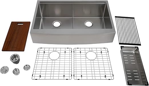 Auric Sinks 36 Retrofit Farmhouse 6 Curved Front Apron Low