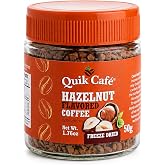 QuikCafe Premium Instant Coffee, Hazelnut, Freeze Dried Arabica, 1.76 oz | Rich Aroma, Sourced from the Hills of Coonoor, All Natural Ingredients, Preservative-Free