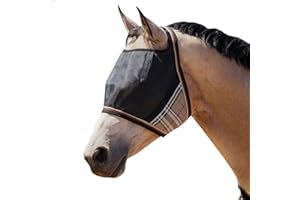 Kensington UViator CatchMask Horse Fly Mask with Web Trim UV Eye Protection Mask for Horse - Medium, Deluxe Black