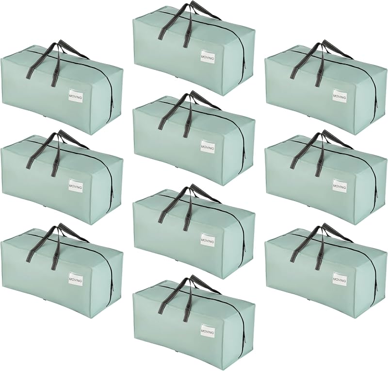 Venо 10 Pack Heavy-Duty Extra Large Moving Bags with Backpack Straps
