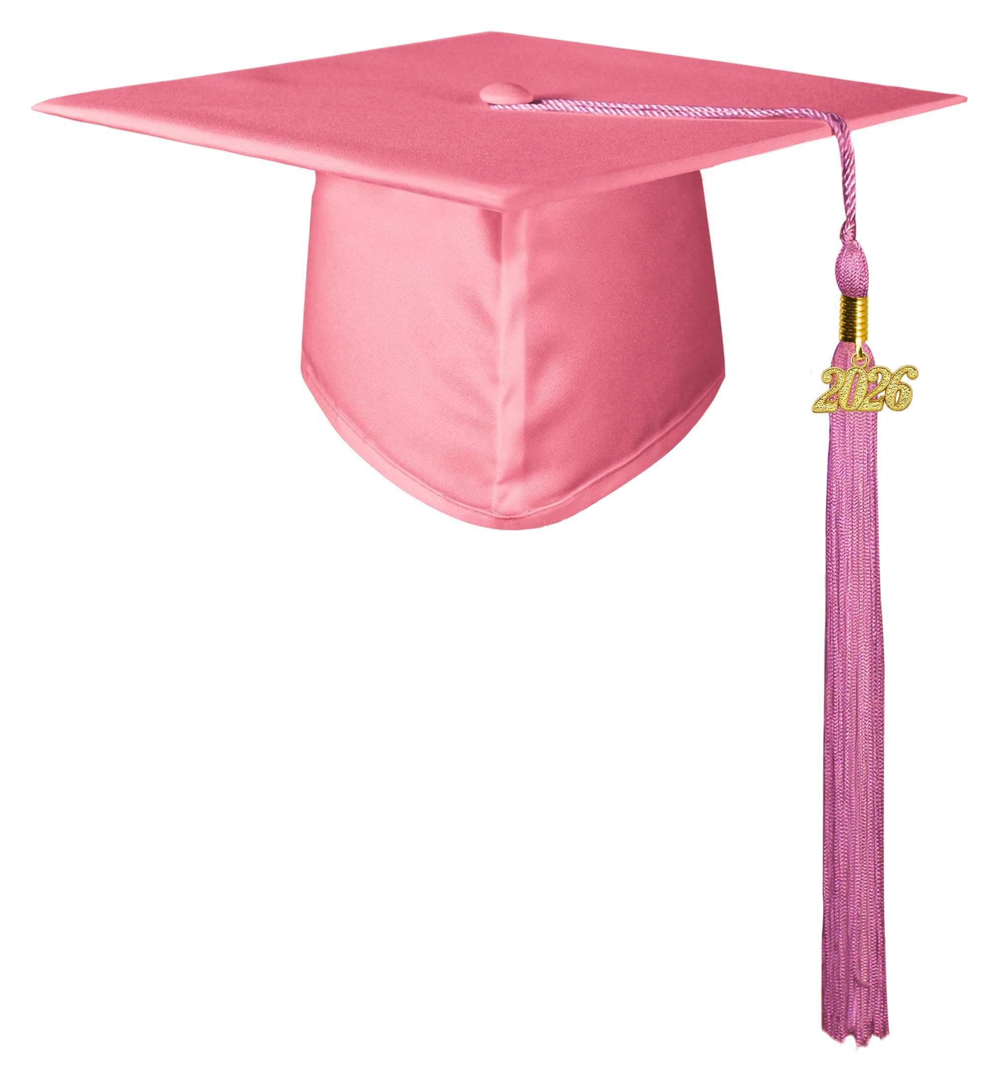 GraduatePro Graduation Cap Hat for Adults 2026 Mortor Board Academic High School University with Pink Tassel