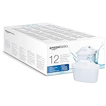 Amazon Basics Filtri per acqua, confezione da 12, adatto e compatibile con tutte le caraffe BRITA, incluse le caraffe PerfectFit e Amazon Basic