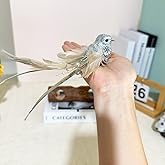 6 Pack Decorative Silver Glitter Birds Artificial Feather Foam Clip on Birds Christmas Tree Ornaments with Clips for Wedding Party Garden (Silver Glitter)