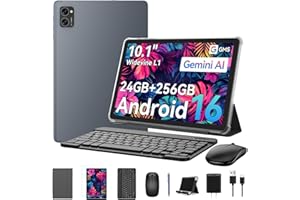 KINGRID T20 Tablet 10 inch Android 16, Tablet with Keyboard, 24GB RAM+256GB ROM (2TB Expandable), Octa-Core Gaming, 5000mAh, 