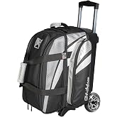 KR Strikeforce Cruiser Lux Double Bowling Ball Roller Bag with Upper Shoe Compartment and Side Accessory Pouch