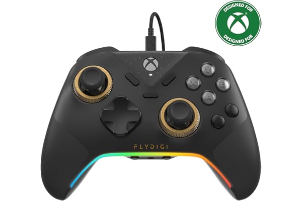 FLYDIGI VADER 5S Wired Controller for Xbox Series X|S, Xbox One, Windows 10/11, FORCEFLEX Adjustable Tension Joysticks, FORCESWITCH Triggers, 6 Remappable Buttons, 3.5mm Audio Jack