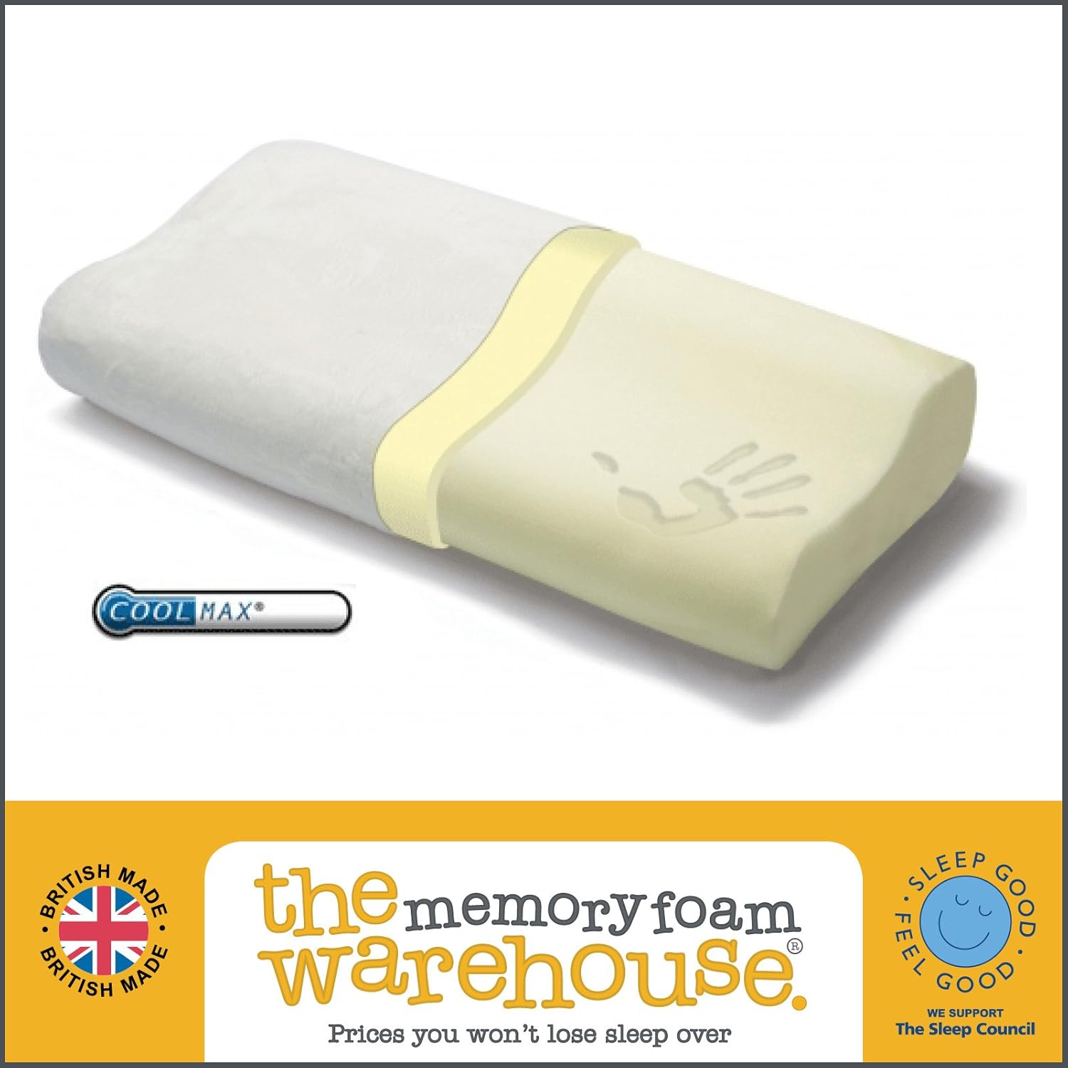 Memory Foam Warehouse Memory Foam Contour Pillow 66cm X 32cm
