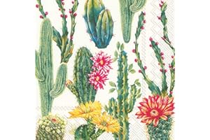 IHR 20-Count 3-Ply Cocktail Beverage Paper Napkins, 5 x 5-Inches, Exotic Garden