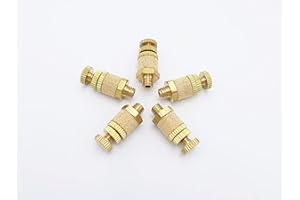 IVLPHA Pneumatic Air Muffler, Sintered Bronze Brass Exhaust Muffling Throttle Valve M5 Male Pneumatic Silencer Air Flow Exhaust Speed Control Muffler Filter (Pack of 5)