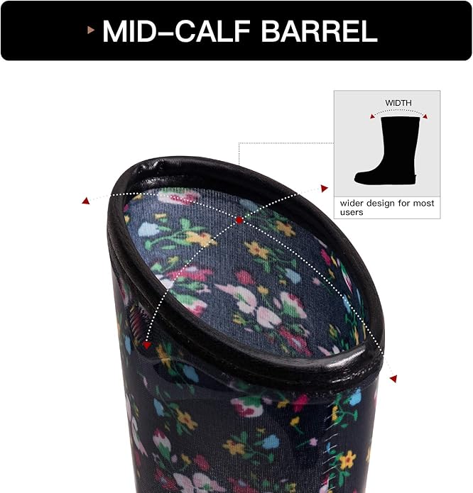 KomForme Womens Waterproof Rain Boots