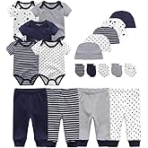 Kiddiezoom Unisex Baby Layette Essentials Giftset Clothing Set 19-Piece For Newborn Baby