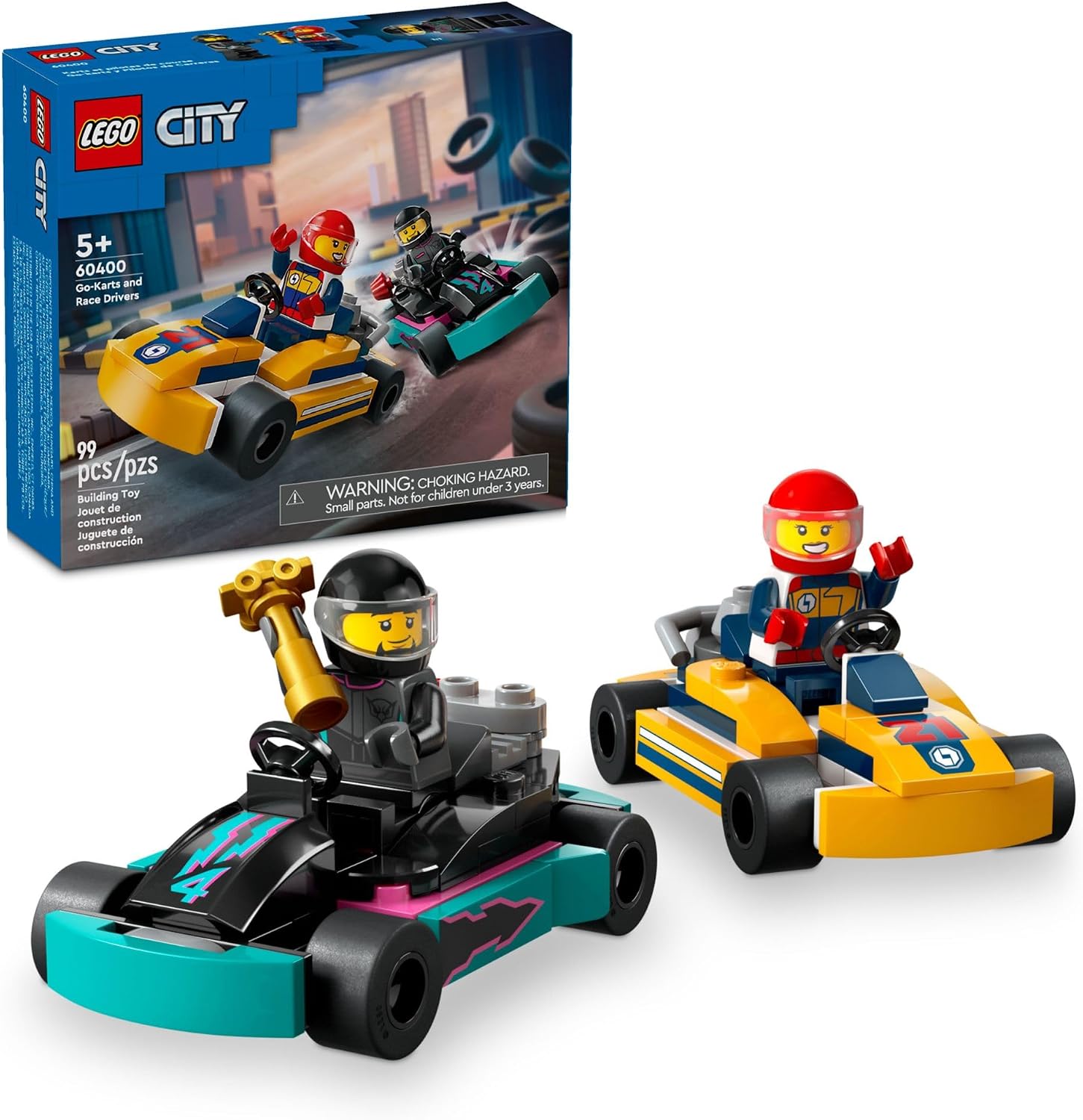 LEGO Set City Great Vehicles Carros de Karting e Pilotos 60400 (99 Peças)