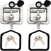 T-Handle Latch, 2 Truck Tool Box Latch Stainless Steel Lock Replacement Handle with 4 Keys for Camper RV Trailer Door Toolbox