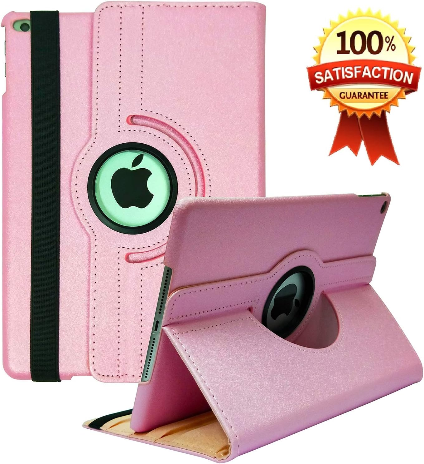 iPad Case Fit 2018/2017 iPad 9.7 6th/5th Generation - 360 Degree Rotating iPad Air Case Cover with Auto Wake/Sleep Compatible with Apple iPad 9.7 Inch 2018/2017 (Pink)