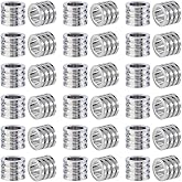 DICOSMETIC 30Pcs Stainless Steel European Bead 10mm Large Hole Beads Metal Column Beads Grooved Loose Spacer Bead for DIY Necklace Bracelet Earring Jewelry Making, Hole: 6.5mm