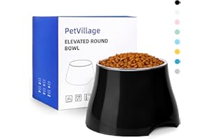 Petvillage Dog Bowls,Cone Friendly Non Slip Single Dog Bowl with Stainless Steel Inner, Raised Bowls for Large Medium Dogs Spaniel Dogs Long Ear, High Capacity, L/3 Cup Black