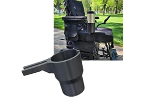 Wheelchair Cup Holder – Compatible with Permobil Uni-Track Rails, installs Under The armrest, Holds 40-Ounce Insulated Cups a