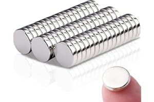 KEUKENKET Neodymium Disc Small Magnets, 50Pack 9x2mm Strong Refrigerator Magnets for Crafts Dry Erase Board Office Fridge, Mini Round Rare Earth Magnets for DIY Building Scientific Models Nail Cutter