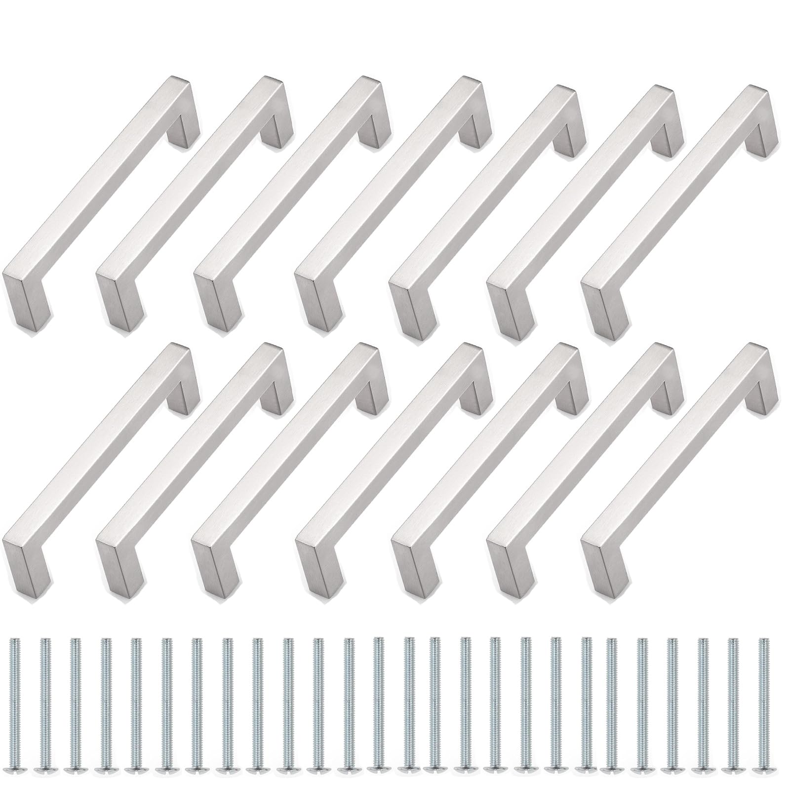 MUXHEL 14PCS Kitchen Cupboard Handles 160mm Hole Centre Kitchen Door Handles Sliver Stainless Steel Kitchen Cabinet Handle T Bar Handle for Drawer Cabinet Furniture