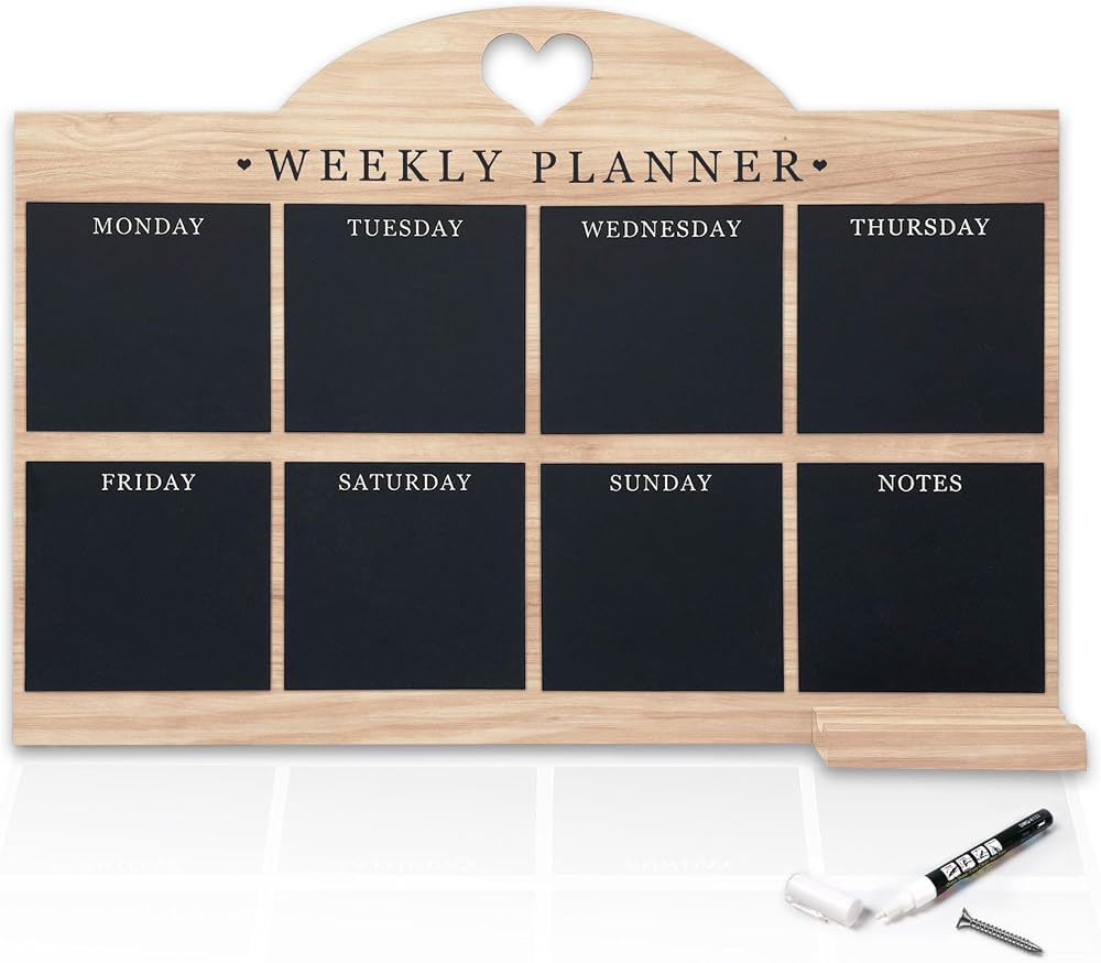 Empire Weekly Planner and Menu Board Wood Wall Mounted 5pc Pack