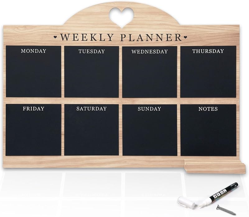 Empire Weekly Planner and Menu Board Wood Wall Mounted 5pc Pack