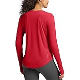 Soothfeel Lightweight Long Sleeve Workout Tops for Women Gym Running Athletic UPF 50+ Sun Shirts Tees Moisture Wicking