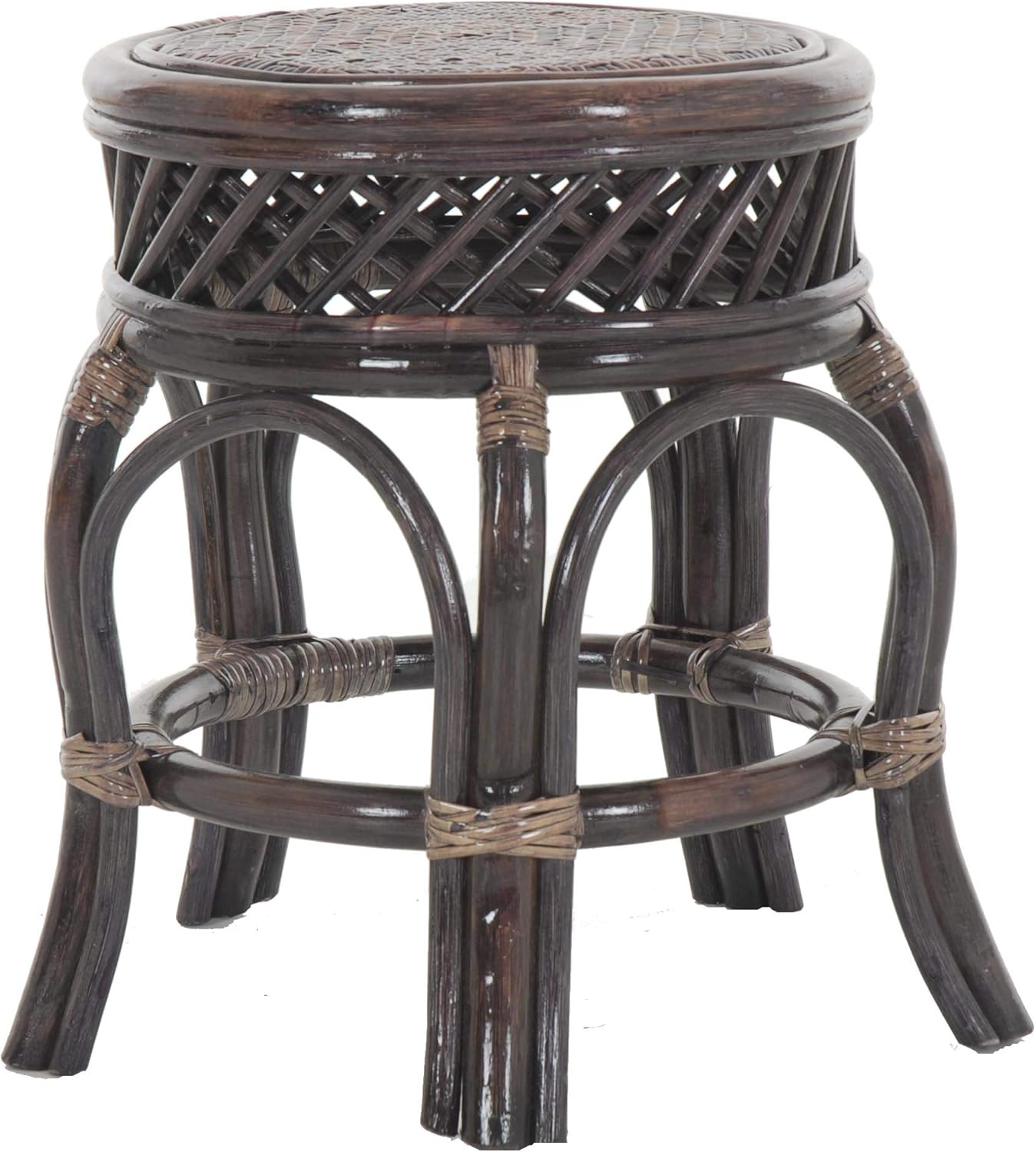 korb.outlet Stabiler Rattanhocker 5 Beine Sitzhocker/Rattan Hocker