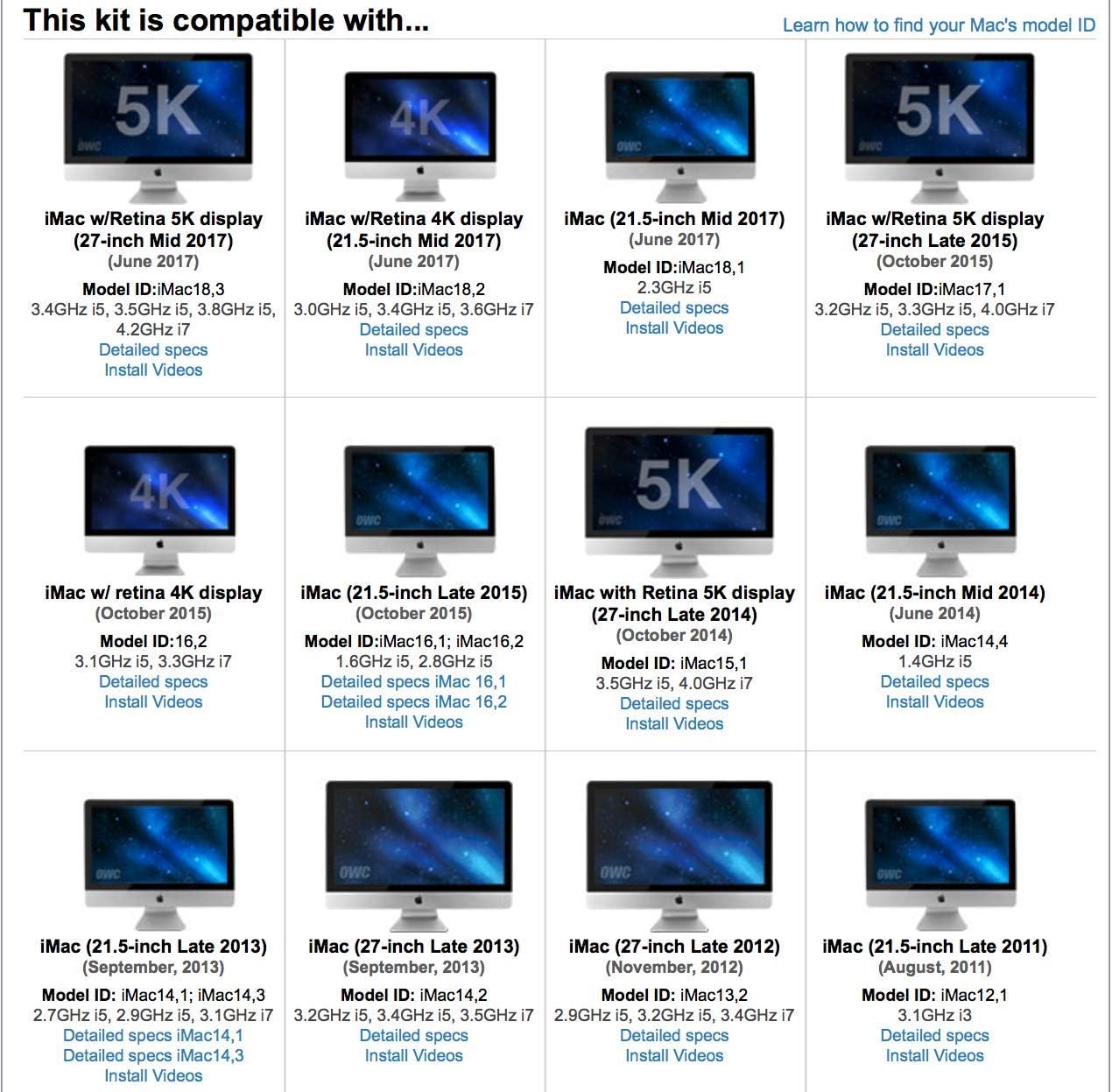 Amazon Com Owc General Servicing Kit For Apple Imac 07 And Later Models Owcdiyimacgen Computers Accessories