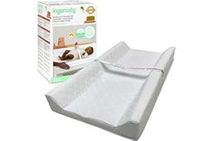 Ingenuity Contoured Changing Pad – Includes Waterproof Changing Liner and Safety Fastening Strap with Quick-Release Buckle
