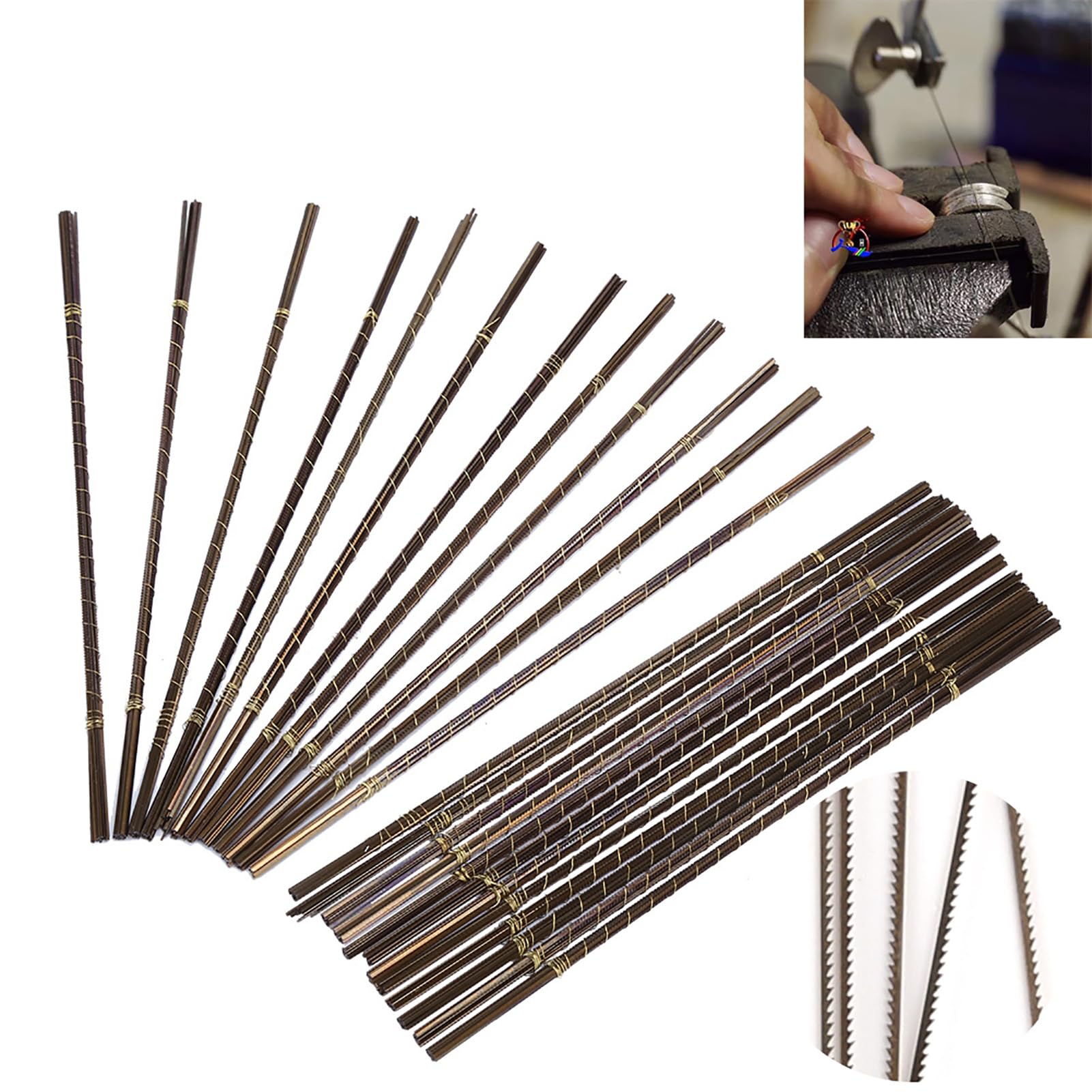 Lv. life Saw Blades, 144 Units High Carbon Steel for Jewelry Making, Copper Sheet, 0.28-0.7mm, 0.58-0.63in, Scroll Saw Blades #0, #1, #2