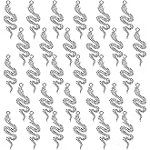 Weahre 30pcs Snake Charms Pendants Beads Mixed Alloy Metal Charm Findings Accessory for Halloween DIY Bracelets Necklaces Earrings Jewelry Making