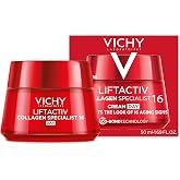 VICHY LiftActiv Collagen Specialist 16 Collagen Peptide Face Cream, 1.69 oz | Anti-aging firming facial moisturizer for wrinkles, firmness, plumpness and hydration with collagen peptide; non-greasy