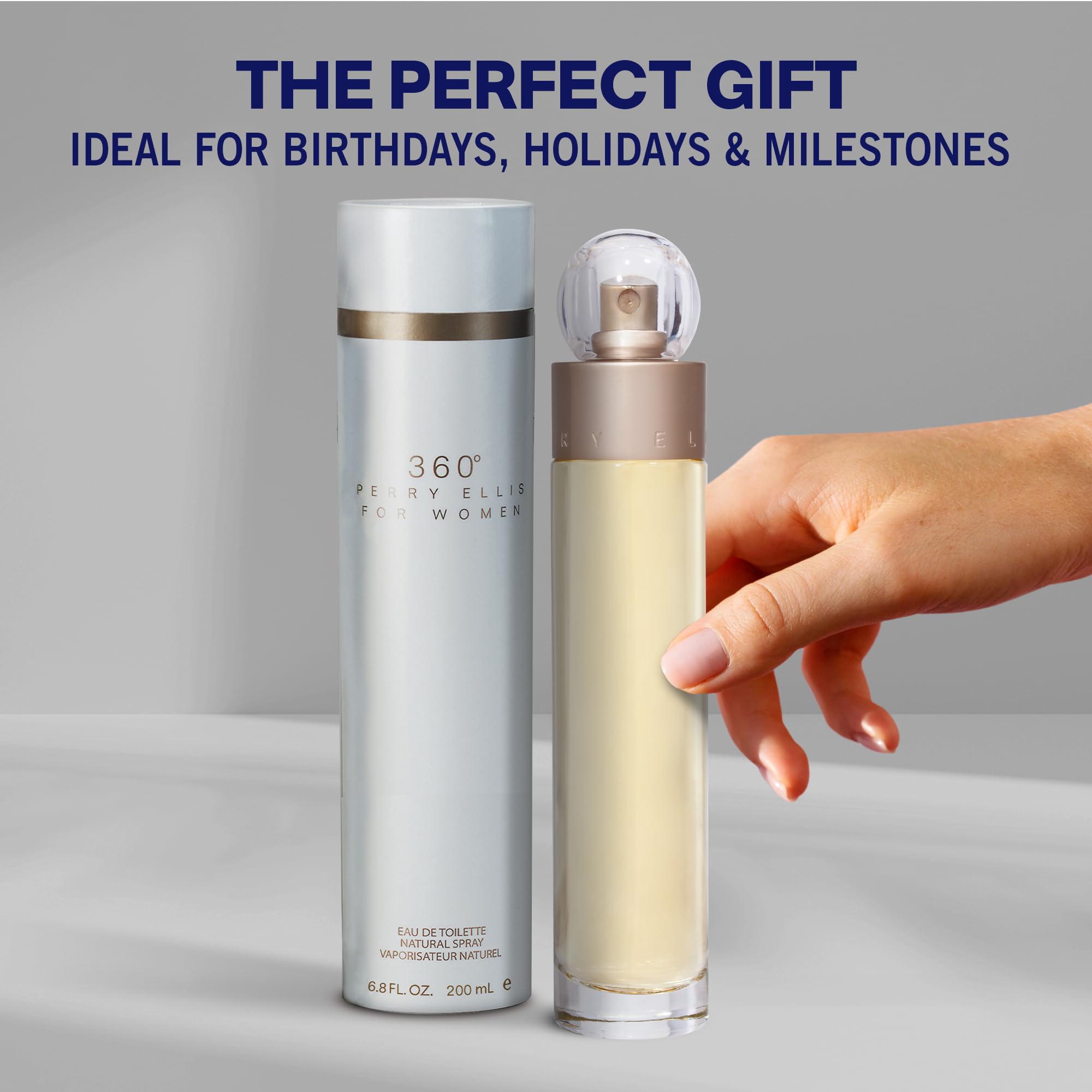 Perry Ellis 360° Eau De Toilette Spray for Women - Perfume for Women, EDT, Light & Bright Floral Fragrance, Designer Scent for Her, Long Lasting - 6.8 fl oz (200 mL)