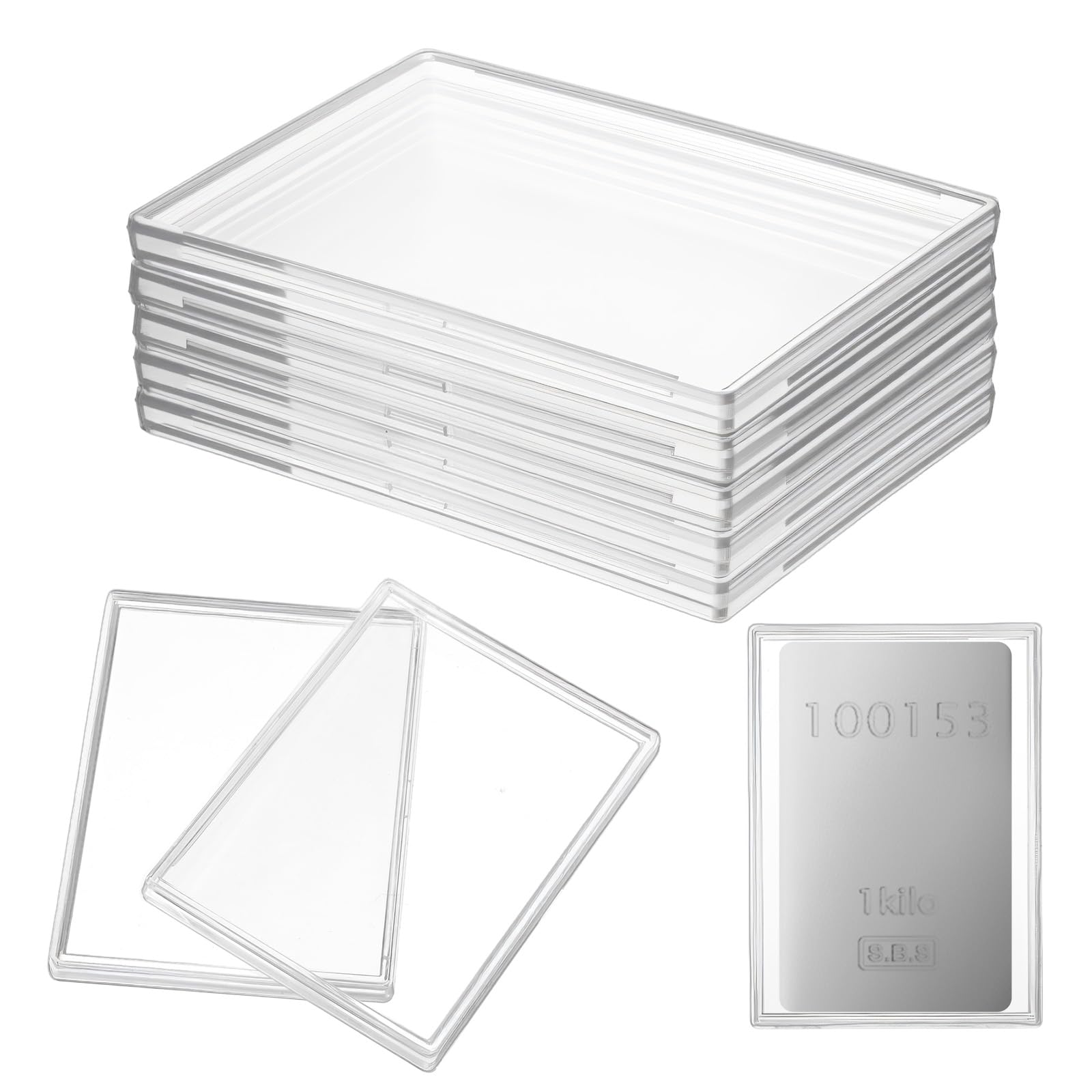 Photo 1 of 10oz Silver Bar Holder, 5Pcs Silver Bar Storage Case Clear Acrylic Storage Container Capsule Storages Container Box for 10 Ounce Bars