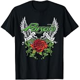 Poison Band Thorns &amp; Wings Black T-Shirt - Classic Fit, Crew Neck, Short Sleeve, Adult, Casual
