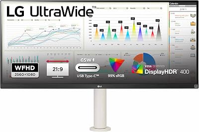 LG 34WQ68X-W 34" UltraWide FHD IPS Monitor White HDR10 FreeSync