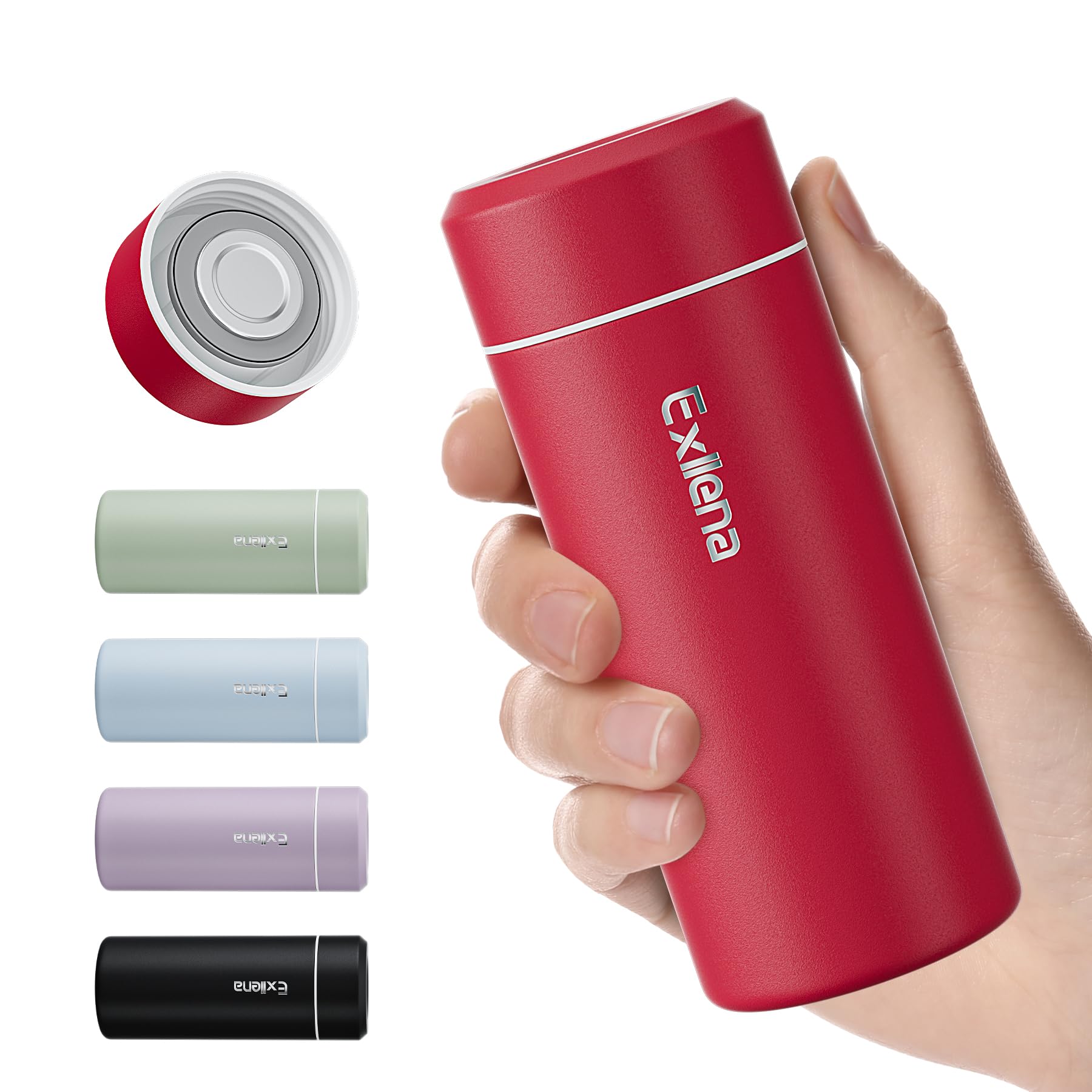 Photo 1 of ?Upgraded?Exllena Small Insulated Water Bottle 8 oz/250ml– Mini Insulated Water Bottle for Hot & Cold Drinks, Perfect Small Flask for Travel, Purse...(Red)
