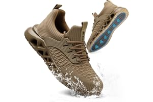 DINGGU Waterproof & Non-Slip Steel Toe Shoes for Men Women Comfortable Work Shoes Lightweight Safety Composite Toe Shoes