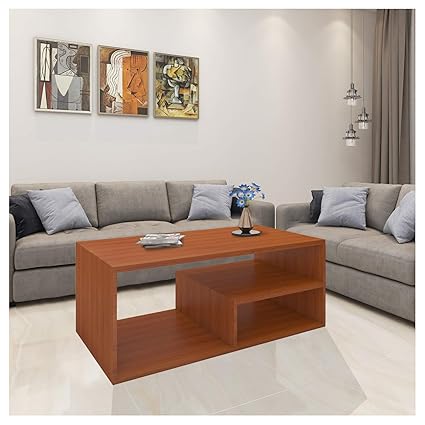 Furncasa Engineered Wood Elegant Center Table In Oxford Cherry Amazon In Home Kitchen