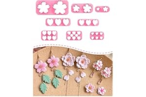 Keoker Cherry Blossoms Clay Earring Cutters, Flower Petal Clay Molds, Spring Polymer Clay Flower Cutters
