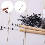 Duufin Hair Extensions Tools Kit 500 Pcs Black Micro Ring Beads Plier view 4